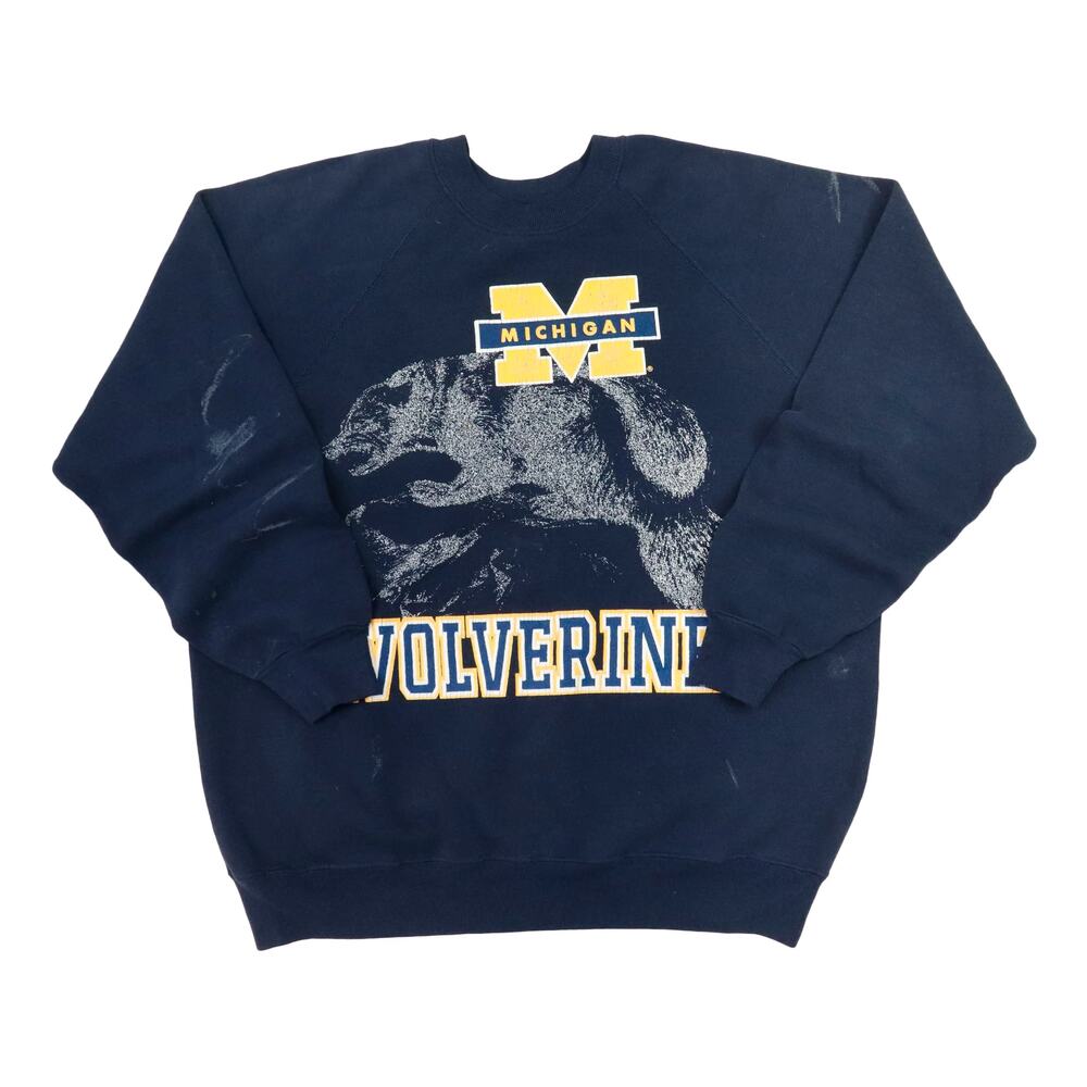 Vintage Lee Michigan Wolverines Navy Crewneck Sweatshirt